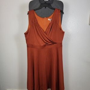 Grace Karin Women's‎ Sleeveless Wrap V-Neck A-line Dress Red/brown Size 3XL
